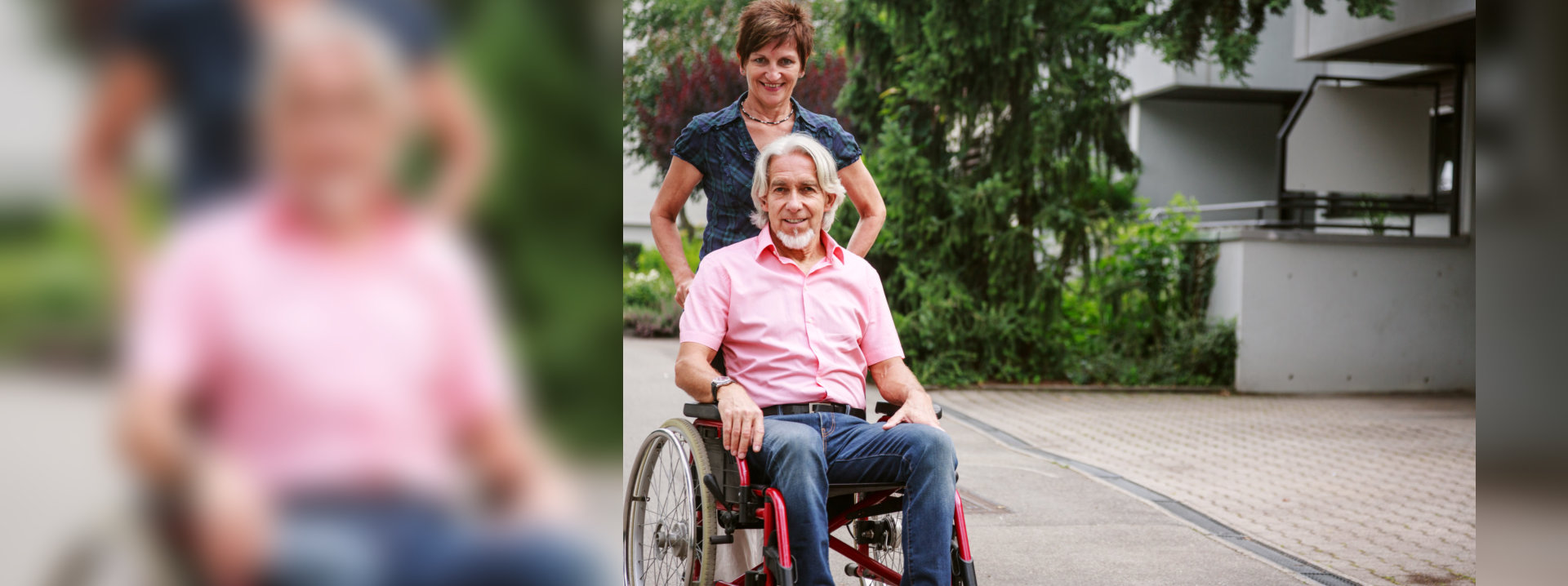 caregiver and senior in a wheelchair